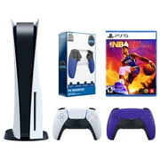 Sony Playstation 5 Disc with NBA 2K23, Extra Controller and Trigger Kit Bundle - Galactic Purple