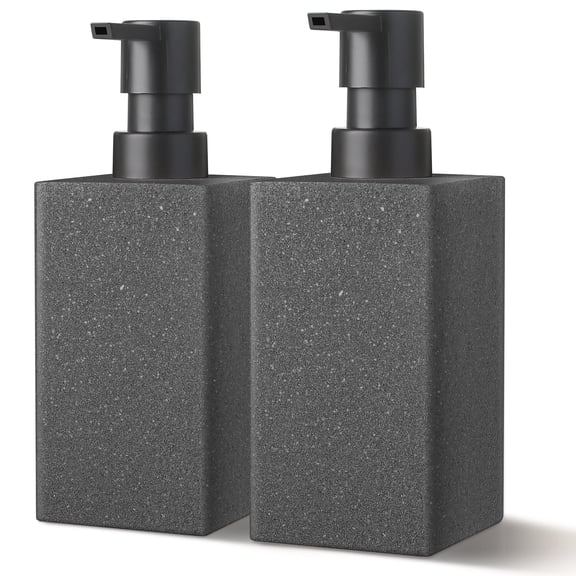 GM GMISUN Black Soap Dispenser 2 Pack, Resin Hand Soap Dispenser Bathroom and Kitchen 12oz