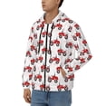 thumbnail image 3 of Vsdgher Red Wheeled Tractors Mens Hoodies Zip Hoodie, Hoodies for Men, Zip-up Hooded Sweatshirt-XX-Large, 3 of 5