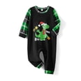 thumbnail image 5 of Christmas Family Pajamas Matching Set, Long Sleeve Cartoon Dinosaur Print T-shirt Plaid Pants Sleepwear Loungewear, 5 of 8