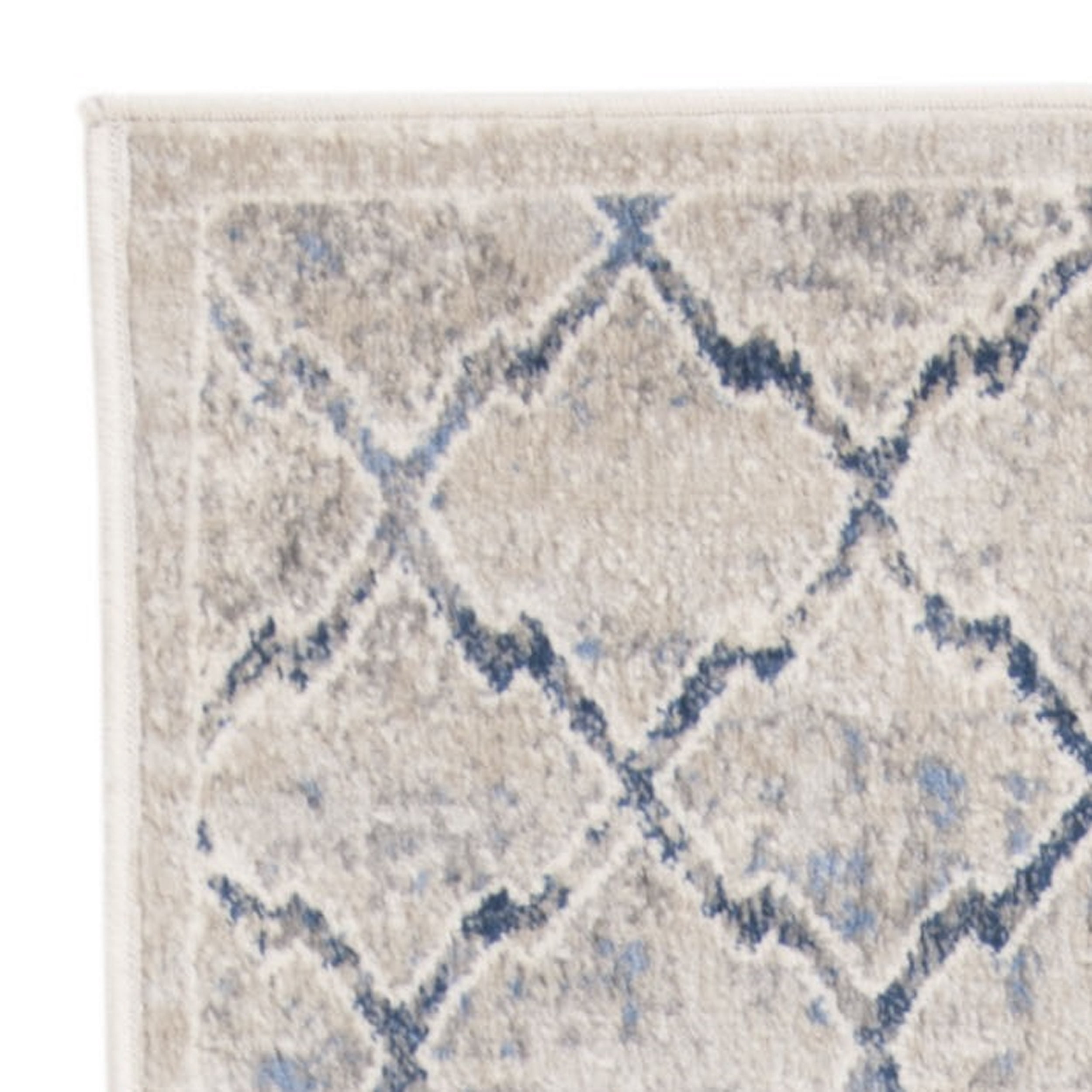 SAFAVIEH Brentwood Celandine Geometric Runner Rug, 2' x 14', Light Grey/Blue