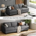 thumbnail image 5 of BLAZANT 3 Seater Sofa Oversize, 89" Extra Large Size Sofa Couch with Extra Deep Seats, Modern Loveseat Sofa, Comfortable Fabric, Easy to Install, for Living Room Apartment Lounge, Gray, 5 of 5