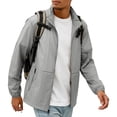 thumbnail image 6 of GrmtClth Sun Protection Shirts for Men Long Sleeve Zip Up Uv Rash Guard Full Zip Hiking Fishing Lightweight Quick Dry Athletic Jackets Running Outerwear with Pockets Light Gray L, 6 of 8
