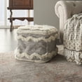 thumbnail image 2 of Nourison Life Styles Textured Grey Decorative Pouf, 16" x 16", 2 of 3