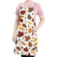 thumbnail image 5 of Autumn Fall Leaves Pattern Apron-Garden Aprons for Women with Pockets-Cotton Linen Waterproof Kitchen Cooking Gardening Aprons Adjustable for Kitchen,Cooking,BBQ and Salon 33"x27", 5 of 7