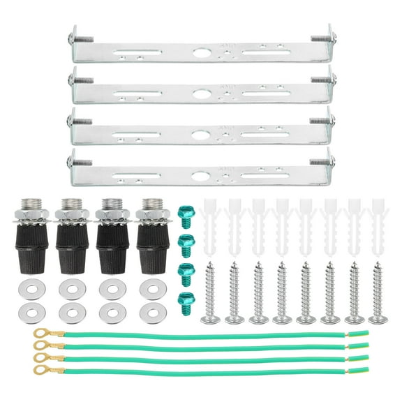 Uxcell Ceiling Light Plate Kit 145x20x15mm Lighting Fixture Mounting Bracket for Home Office Chandelier 4 Set