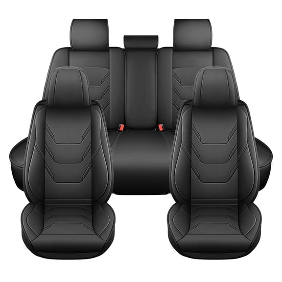 Car Seat Covers Fit for Toyota Camry 2002-2026 Seat Covers Full Set 5 Seats Waterproof Faux Leather Car Seat Cushion Protector Compatible Airbag (Black)