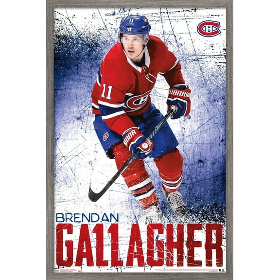 NHL Montreal Canadiens - Brendan Gallagher 18 Wall Poster, 14.725" x 22.375", Framed