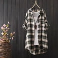 thumbnail image 2 of Hessimy Color Block Plaid Shacket Jacket Womens Fall Clothes Fashion Outfits(Z07-Green,3XL）, 2 of 3