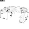 thumbnail image 4 of Tcbosik L-Shaped Loft Bed with Ladder and Slide, Twin Size Wood Bed Frame with Safety Guardrail for Small Space, No Box Spring Needed, White, 4 of 10