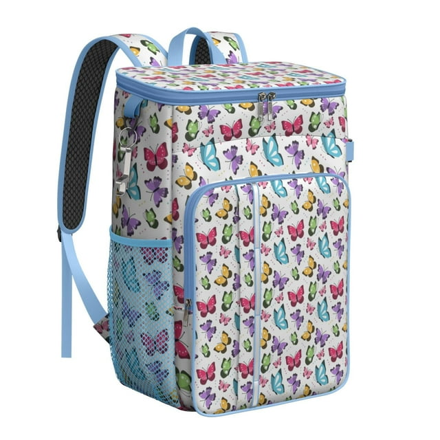 Floral and Tropical Butterfly Backpack Cooler – Leakproof Waterproof Lunch Bag for Picnics, Work, Beach Days & Nature Hikes