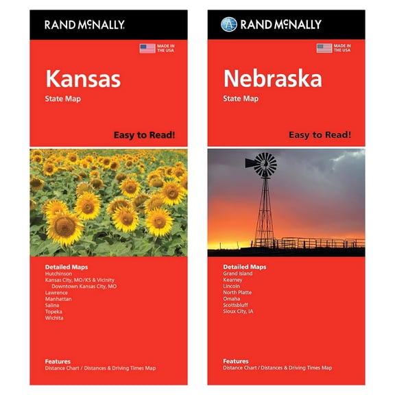 Rand McNally State Maps: Kansas and Nebraska (2 Maps)