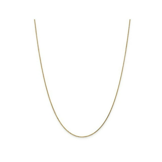 14K Yellow Gold Diamond Cut Cable Chain Necklace in 20 Inches (0.95mm)