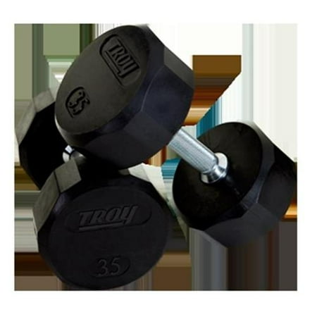 Troy Barbell TSD-040R Troy 12-Sided Rubber Encased Dumbbell - 40 lbs. - Sold as single dumbbell
