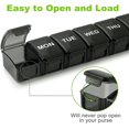 thumbnail image 3 of 2 Pack Weekly Pill Organizer Large, XL Daily Pill Case Pill Container Travel 7 Day Pill Box One Week Pill Case Vitamin Organizer Box for Pills/Vitamin/Fish Oil, Black, 3 of 7