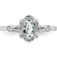 thumbnail image 4 of Sterling Silver Rhodium-Plated White Topaz & Diam. Ring (Size 5) Made In India qbr21apr-5, 4 of 5