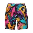thumbnail image 4 of Lsque Mens Swim Trunks Vibrant Graffiti Urban Art Pattern - Bathing Suit Compression Liner - Beach Swim Shorts Swimwear - (S-3XL) - Stretch Quick Dry -Large, 4 of 9