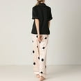 thumbnail image 5 of Gibobby Camisón de mujer Conjunto de pijamas Ropa de dormir Conjunto de lencería de mujer Sexy Nuevo Traje de ropa interior sexy Satén de seda Mujeres Top de manga corta y pantalones (Negro, M), 5 of 5