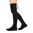 thumbnail image 2 of Nature Breeze FF44 Women Faux Suede Thigh High Back Drawstring Flat Boot, 2 of 3