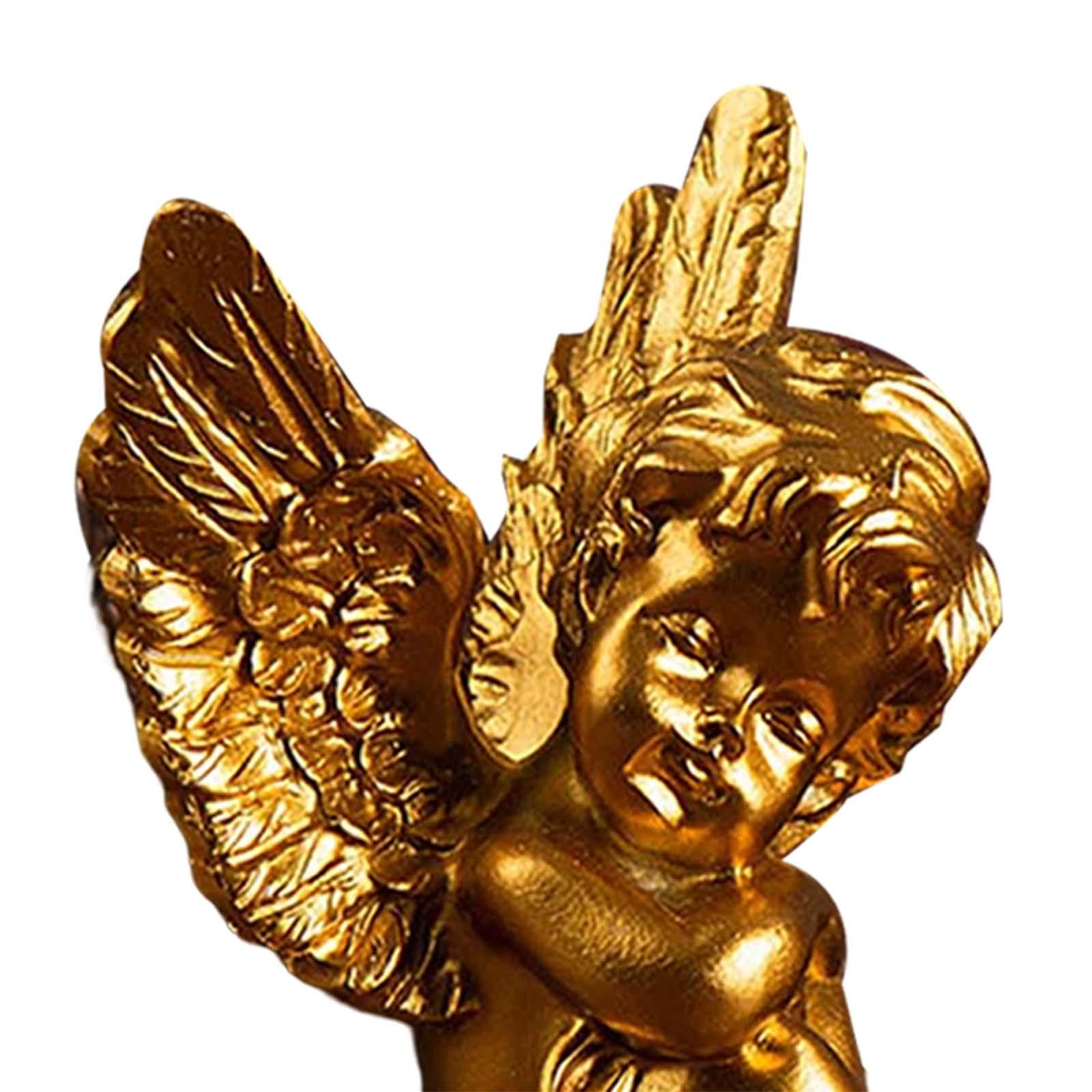Axioma 4 Pcs Cherubs Angels Statue Resin Decor for Desktop Garden Living Room