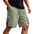 thumbnail image 2 of Big & Tall Men's Ripstop Cargo Shorts 5 Pockets 10" Inseam: Casual Summer Classic Fit Elastic Waist Short Pants Knee Length for Work, 2 of 9