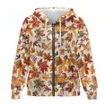 thumbnail image 4 of FOR U DESIGNS Thanksgiving Zip Up Hoodies for Women Lightweight Maple Leaf Oversized Hooded Size XS Long Sweatshirt Hoodie Jackets for Women with Zipper Sportswear with Drawstring, 4 of 7