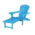 thumbnail image 2 of W Unlimited SW2005SB-CL1ET1 Oceanic Adirondack Chaise Foldable Lounge Chair Set with Cup & Glass Holder, Sky Blue, 2 of 3