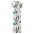 thumbnail image 4 of PMUYBHF Women's Floral Print Wide Leg Jumpsuit, Plus Size, 4 of 5