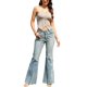 thumbnail image 2 of Top sin mangas para mujeres, casual de verano, crop top de punto para salir, XS color caqui claro, 2 of 6