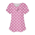 thumbnail image 4 of yillto Womens V Neck Shirts Short Sleeve Polka Dots Tops Loose Casual Tunic Blouses Summer Fashion Tunics, 4 of 5