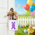 thumbnail image 1 of Bolso Tote Decor de Conejos de Pascua | Cesta de huevos de Pascua para almacenamiento de lona | Diseño de borlas | Azul, Rosa, Morado, Verde, Amarillo | 23x25cm Duradero, lavable reutilizable |, 1 of 5
