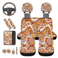 thumbnail image 6 of HUIACONG Hippie Flower Car Seat Covers Full Set 14 Pcs Universal Car Accessories Front and Back Seat Covers with Armrest Covers Steering Wheel Cover Seatbelt Covers Coasters Headrest Covers Keychain, 6 of 8