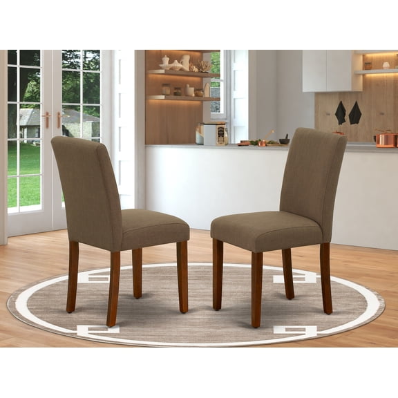 ABP3T18 Abbott Parson Chair With Mahogany Leg And Linen Fabric Coffee - Set of 2