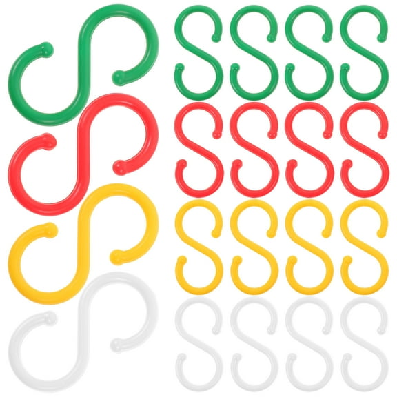 SWETRACE 100pcs Plastic S Hooks For Hanging Small Hangers Homeowners