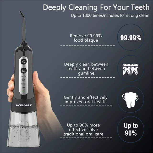 INSMART Cordless Water Flosser 300ML photo 4