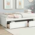 thumbnail image 3 of Miniyam Wood Twin Bed with 2 Storage Drawers for Kids, Bright White, 3 of 7
