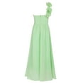 thumbnail image 5 of iEFiEL Girls Chiffon One-shoulder Flower Girl Dress High Waist Pleated Princess Bridesmaid Birthday Party Dress, 5 of 7