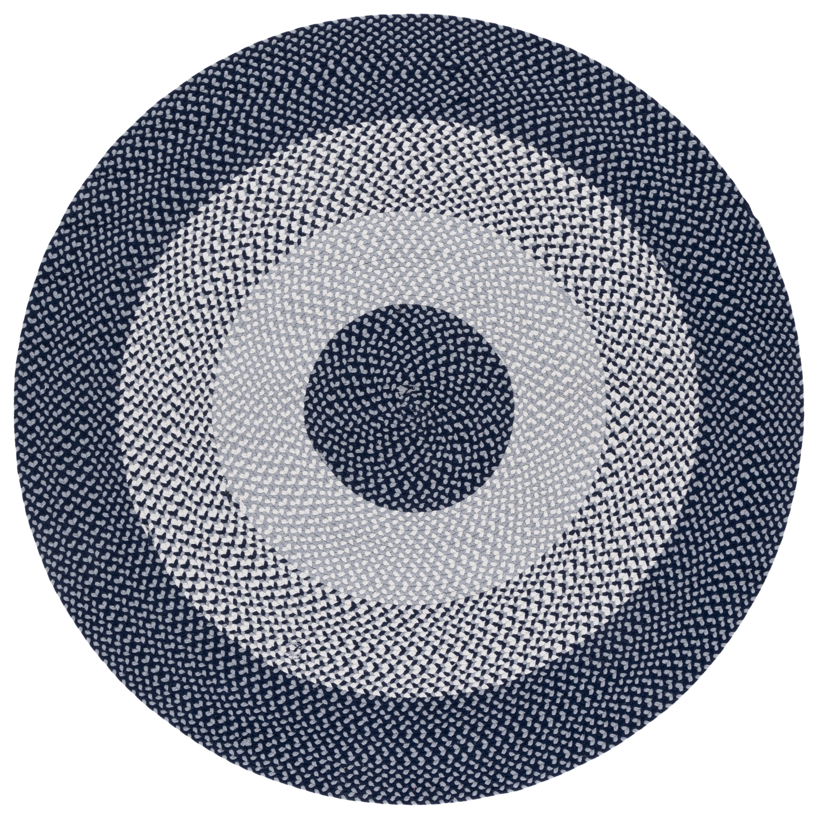 SAFAVIEH Braided Sherwood Bordered Reversible Area Rug, Gray/Blue, 5' x 5' Round