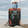 thumbnail image 7 of Logiee Sunflower Black Dog Print Travel Luggage Cover,Suitcase Protector, Washable Elastic Suitcase Baggage Cover,Closure for Wheeled Suitcase Fit 18-32 Inch Luggage-X-Large, 7 of 7