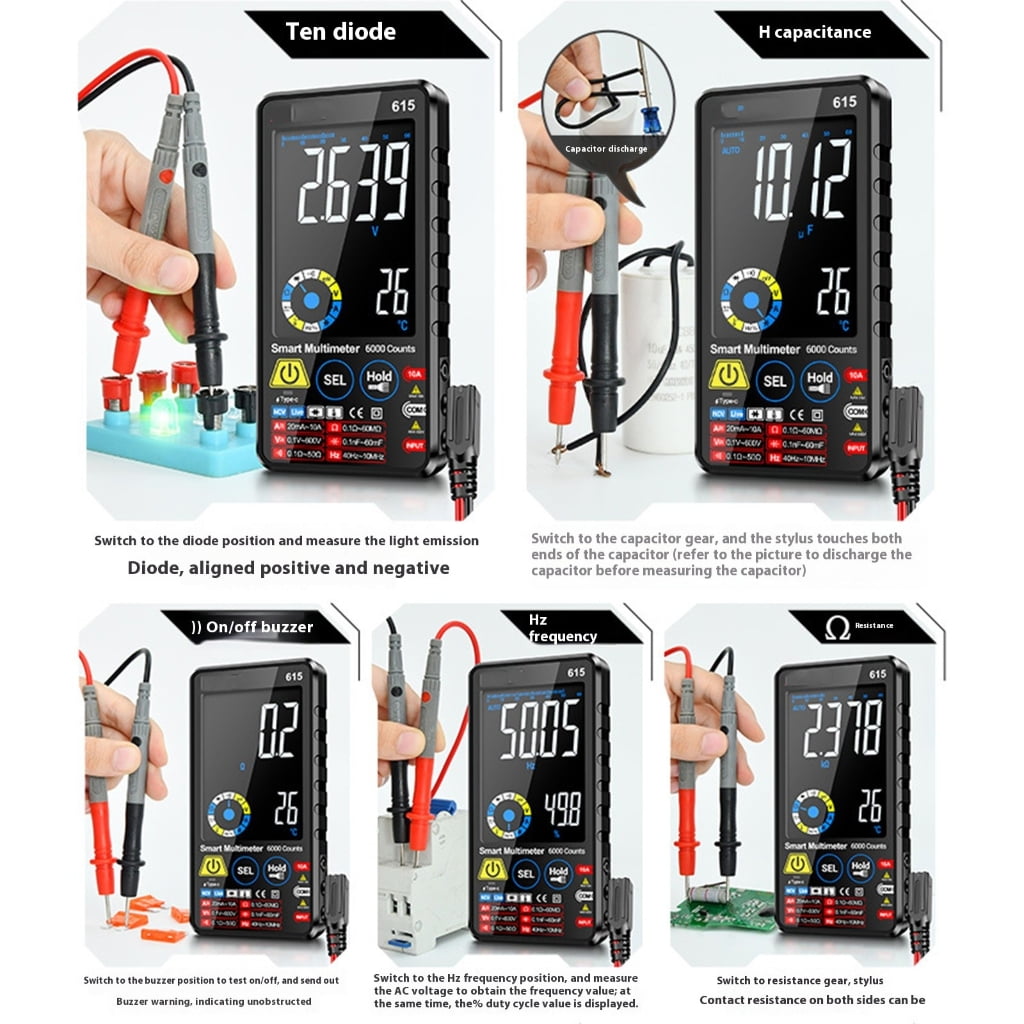 Miniature Digital Multimeter for Electrical Testing in Education and On Site Maintenance Various Electrical Measurements