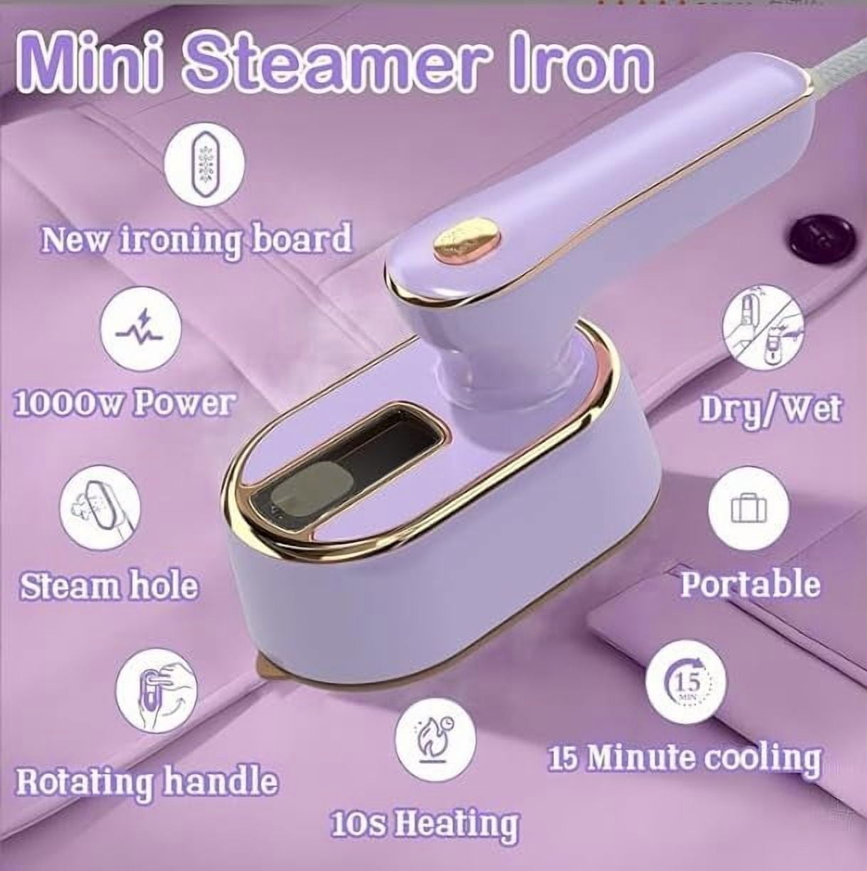 Uuiauoio Portable Handheld Garment Steam Iron, 1000w Handheld Steam Iron Travel for Clothes, Clothing Irons for College Dorm Home Sewing, Portable Travel Steam