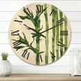 thumbnail image 2 of Designart 'The Forest of Bamboo Branches III' Tropical Wood Wall Clock, 2 of 5