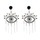 thumbnail image 1 of Pendientes huecos simples con borlas de pestañas y ojos divertidos a la moda, joyería decorativa (plata), 1 of 3