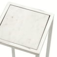 thumbnail image 3 of Kate and Laurel Jaspur Modern Glam Drink Table, 7 x 7 x 21, White and Silver, Decorative Metal and Marble Accent Martini Cocktail Table for Display and Storage, 3 of 6