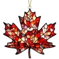 thumbnail image 2 of Small Maple Leaf Acrylic Sun Catcher 8cm, Painted Glass Fall Hanging Decor for Window Balcony, Autumn Pendant for Thanksgiving Courtyard Wall Home Decor, 2 of 6