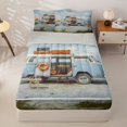 thumbnail image 2 of Homewish Summer Beach Camp Zipper Full Size Comforter Sets with Fitted Sheet and 2 Pillowcases for Kids, RV Camping Car Zipper Bedding Set, Gray Reversible, 4 Pieces, 2 of 6