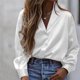 thumbnail image 2 of Moda Mujer Camiseta de manga larga Otoño Frente abierto Prendas de abrigo sueltas Blusa sólida Abrigo Tops Fridja  bvmnju7254, 2 of 9