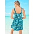 thumbnail image 3 of Swim 365 Women's Plus Size Side-Slit Swim Dress, 3 of 6
