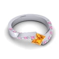 thumbnail image 3 of 1.20 Ct Natural Diamond Citrine & Pink Sapphire Gemstone Sparkle Bridal Ring for Women Solid 18K White Gold Size 8 by Diamond-Capitals, 3 of 8