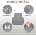 thumbnail image 6 of Easy-Going 100% Waterproof Recliner Cover, Recliner, Light Gray, 6 of 6